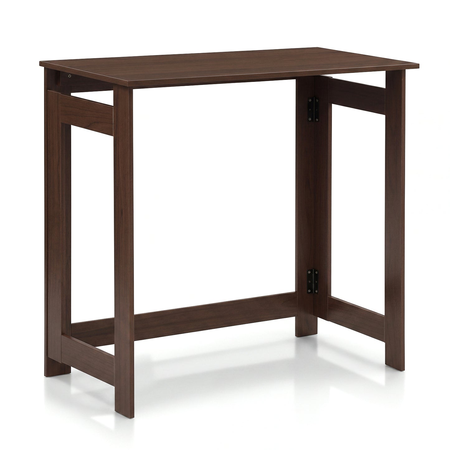 Black folding console table with foldable legs, ideal for entryway or small space furniture from Wilsons Home Store.