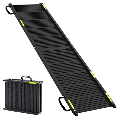 Folding Dog Ramp for Car with Plastic Non-Slip Surface for Large Dogs-Black