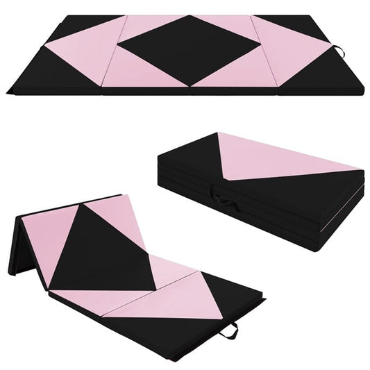 Folding Gymnastics Mat and Portable Floor Balance Beam Set