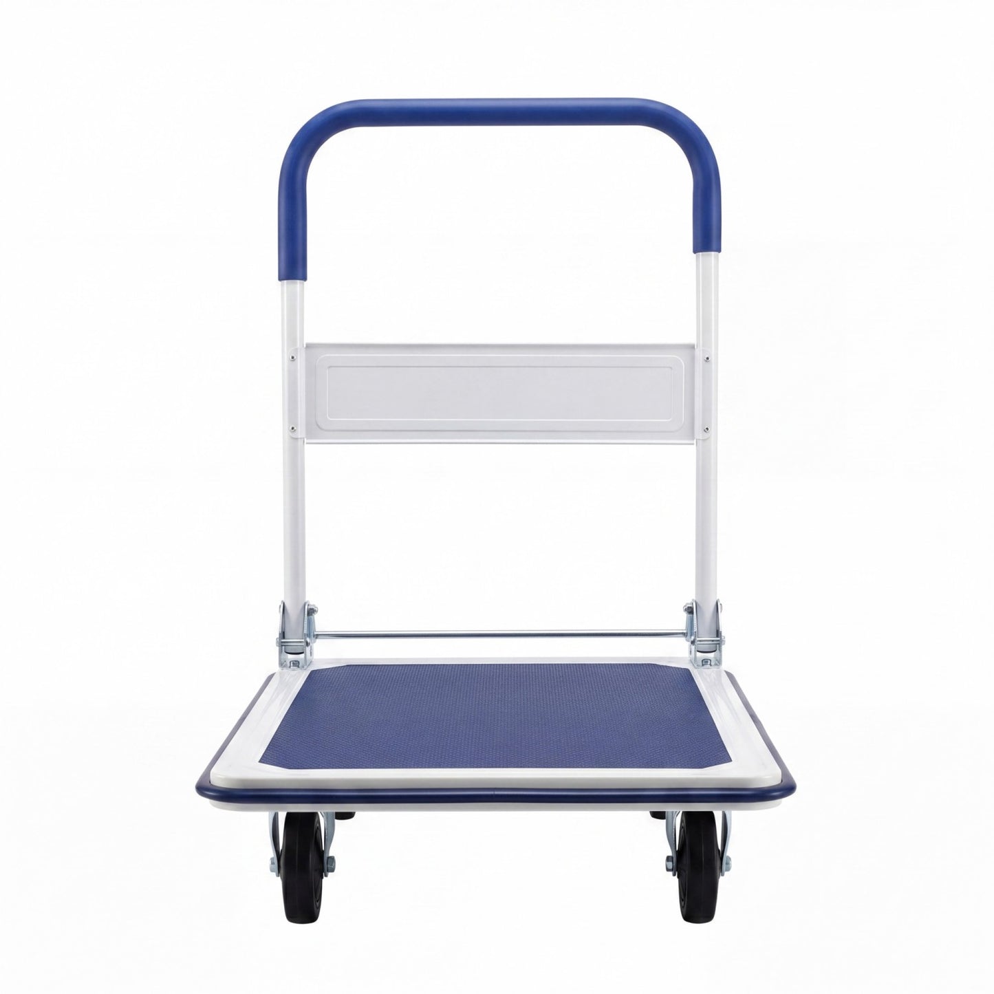 Folding Platform Hand Truck with 4 Wheels & Collapsible Bed for Moving Warehouse-Blue