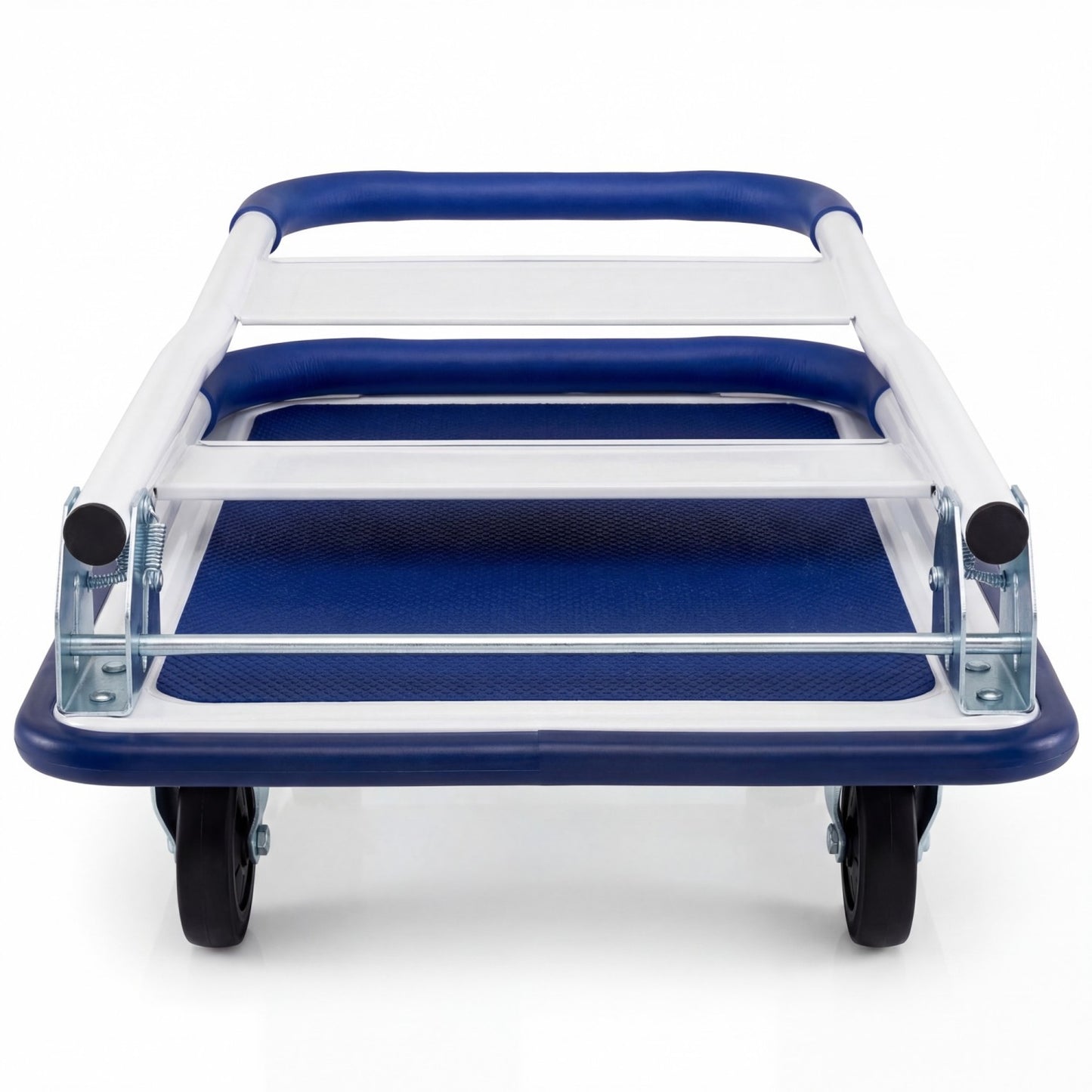 Folding Platform Hand Truck with Collapsible Bed & 4 Wheels for Moving Warehouse-Blue