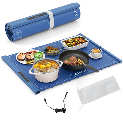 Food Warming Mat Rollable and Portable Electric Warming Tray with Fasting Heating-Beige