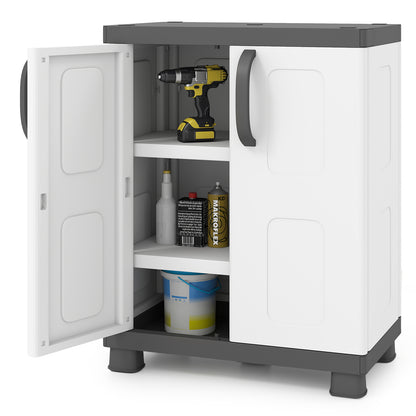 Freestanding Buffet Cabinet Sideboard with 2 Doors and Adjustable Shelves for Kitchen and Garage-Beige