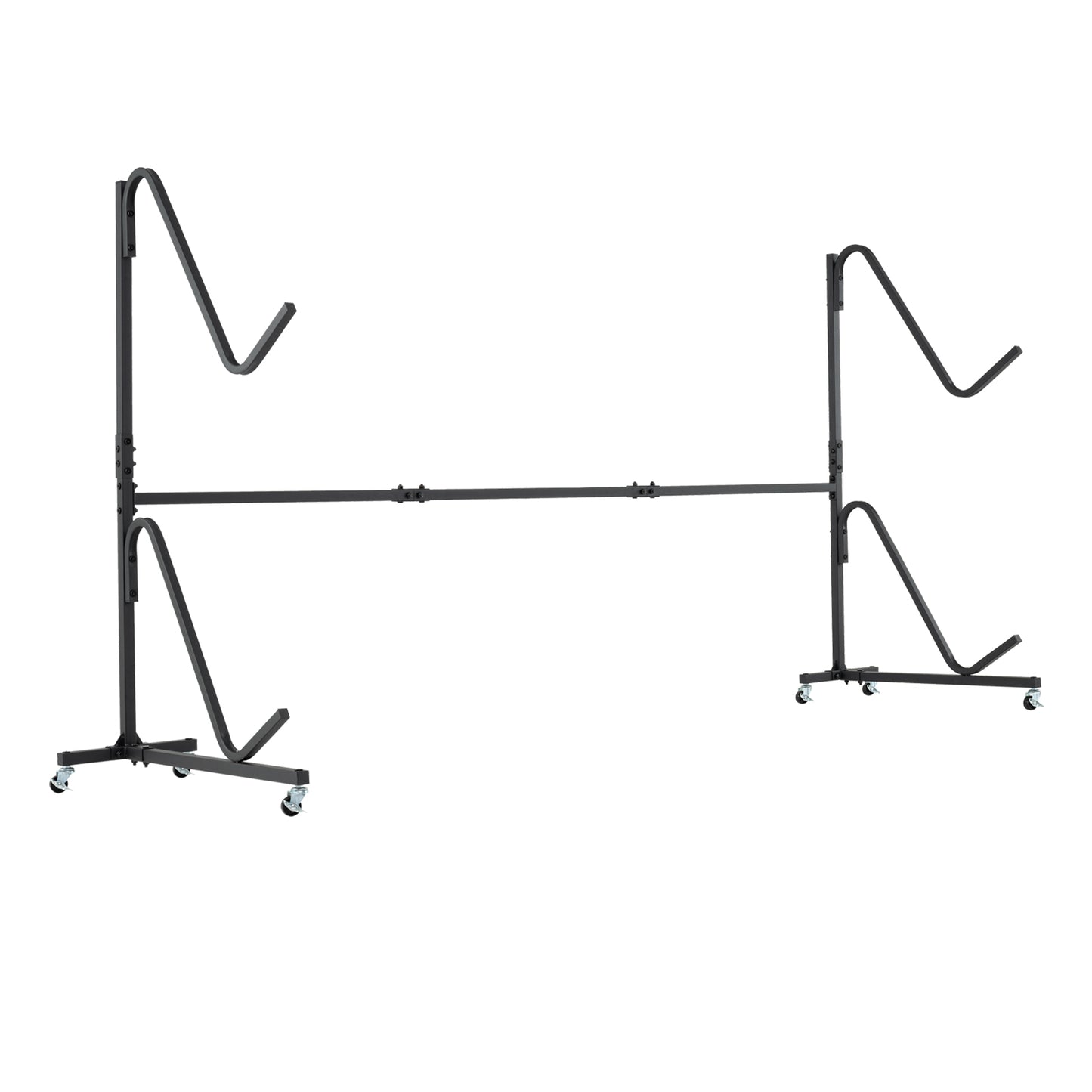 Freestanding Kayak Storage Rack with 6 Lockable Wheels-Black