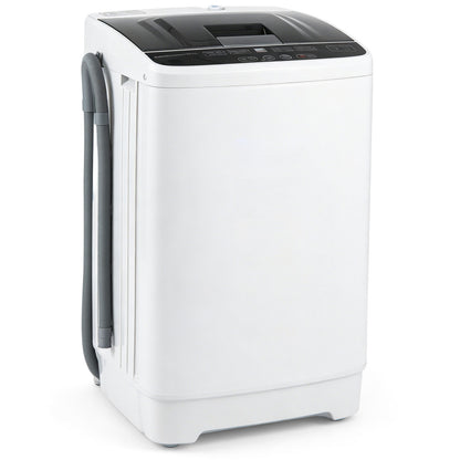 Full Automatic Washing Machine with 8 Preset Programs 6 Water Levels and Built-in Drain Pump-Gray