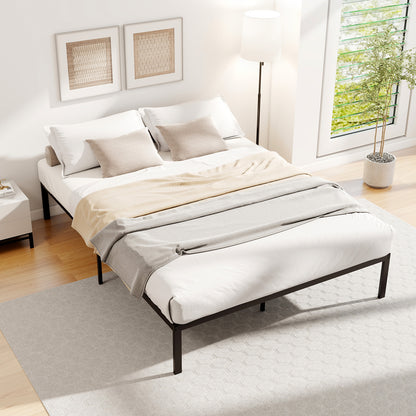 Full/Queen/King Size Metal Bed Frame Heavy Duty Support Slats Mattress Foundation-King Size