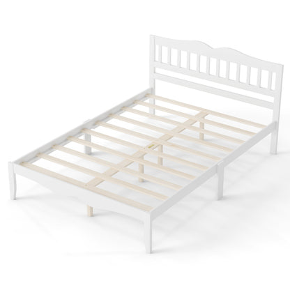 Full/Queen Size Modern Farmhouse Style Bed Frame with Solid Wood Frame-FullSize