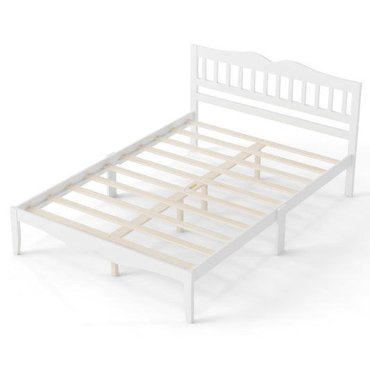 Full/Queen Size Modern Farmhouse Style Bed Frame with Solid Wood Frame-FullSize