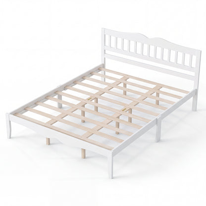 Full/Queen Size Modern Farmhouse Style Bed Frame with Solid Wood Frame-FullSize