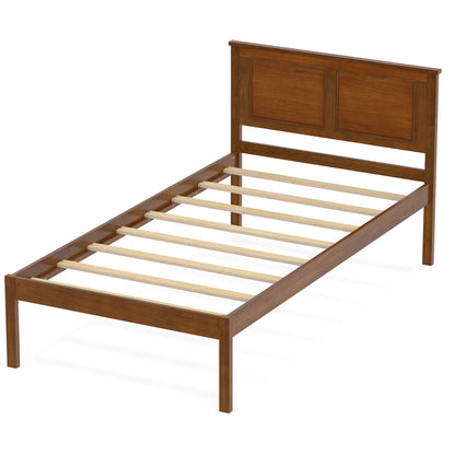 Full/Queen/Twin Size Bed Frame Farmhouse Wooden Platform Bed with Headboard-Full Size