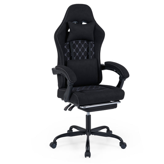 Gaming Chair Height Adjustable Computer Chair with Headrest Video Game Chair-Black