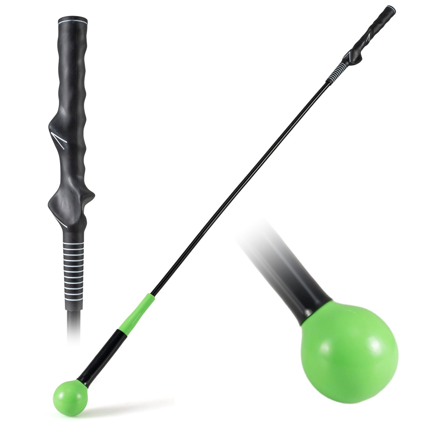 Golf Swing Trainer Aid 47inch/40inch/31.5inch Warm-up Practice Stick with Weighted Head for Grip-Green