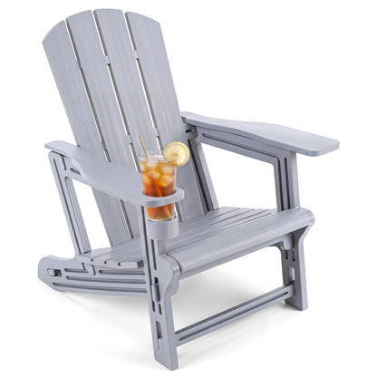 Black HDPE Adirondack chair with realistic wood grain texture, ideal for outdoor backyard patio seating.