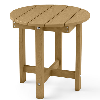 Black HIPS Adirondack side table with weather-resistant, waterproof top for outdoor patio use, designed for durability and style.