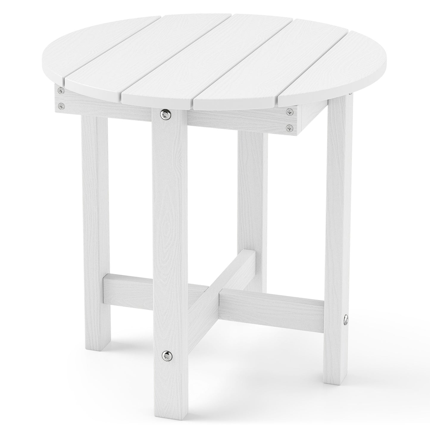 Black HIPS Adirondack side table with weather-resistant waterproof top, ideal for outdoor patio and garden seating areas.