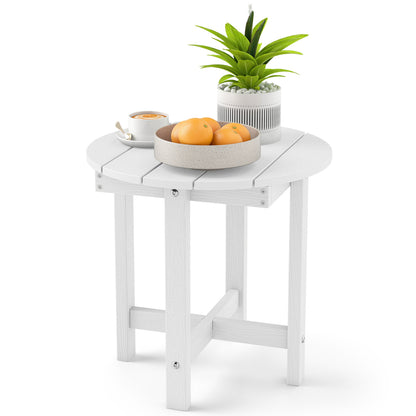 Black HIPS Adirondack side table with weather-resistant waterproof top, ideal for outdoor patio and garden furniture.