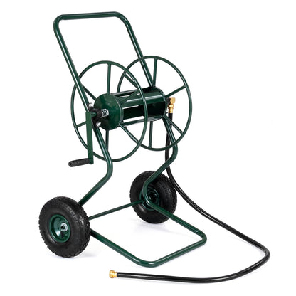 Heavy Duty Garden Hose Reel Cart Holds up to 300 FT of 5/8" Hose-Green