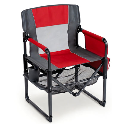 Red heavy-duty outdoor camping chair with cup holder and side pocket, durable camping furniture by Direct Wilsons Home Store