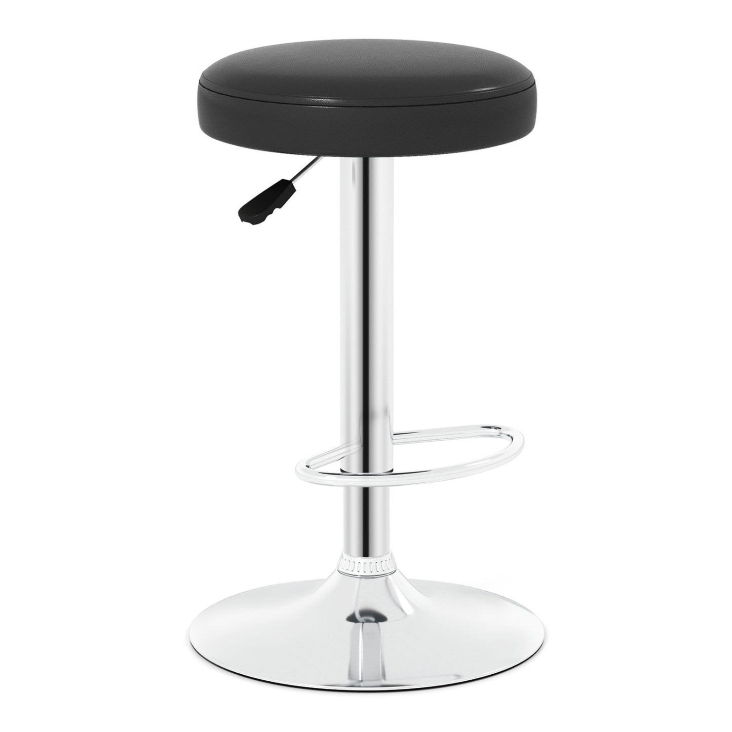 Height-adjustable Bar Stool with 360° Swivel for Kitchen & Dining-Black