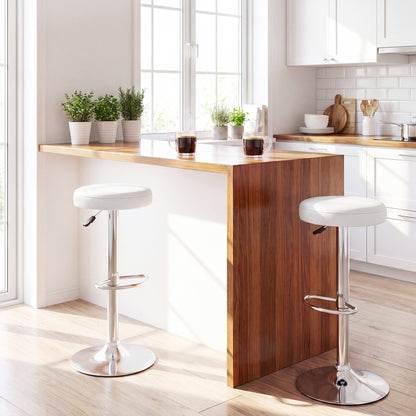 Height-adjustable Bar Stool with 360° Swivel for Kitchen & Dining-Black