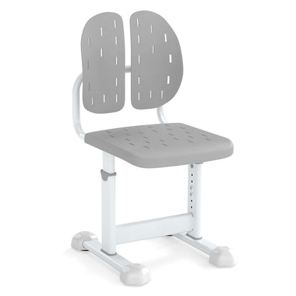 Height-adjustable Kid's Study Chair with Double Back Support and Breathable Seat for 3+ Years Old-Blue