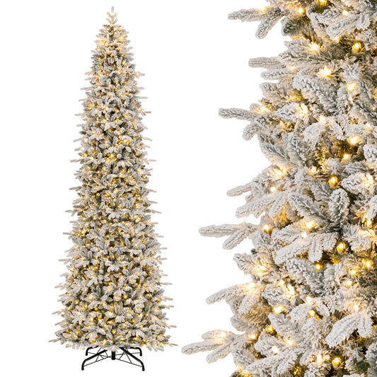 Hinged Artificial Spruce Xmas Tree with 3235/3882 Branch Tips and 1020 Warm White LED Lights