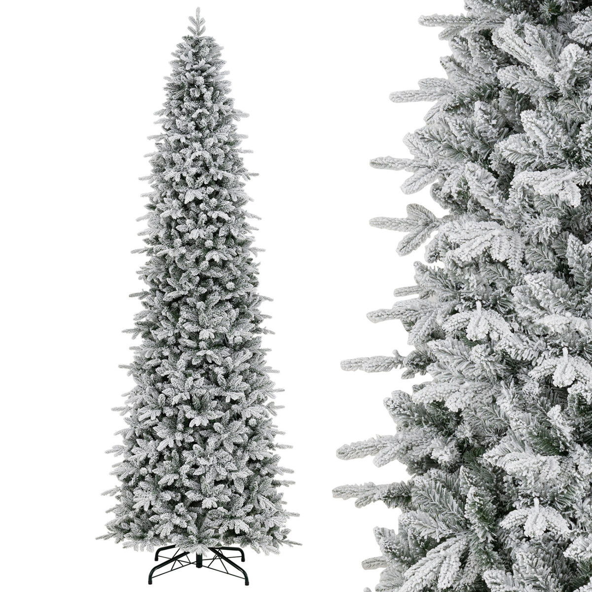 Hinged Artificial Spruce Xmas Tree with 3235/3882 Branch Tips and 1020 Warm White LED Lights