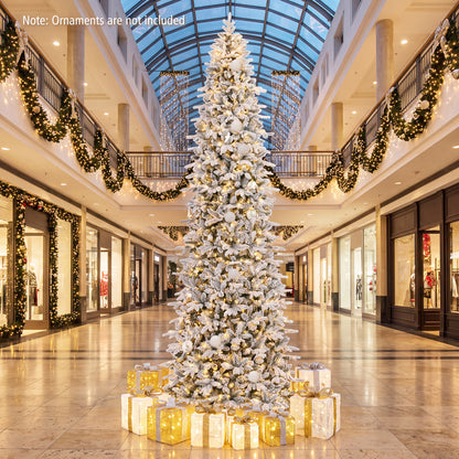 Hinged Artificial Spruce Xmas Tree with 3235/3882 Branch Tips and 1020 Warm White LED Lights