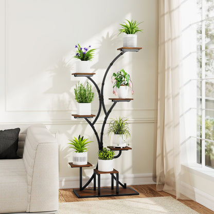 Indoor Plant Stand with Grow Lights 58" Tall 8-Tier Corner Metal Plant Shelf-Set of 1