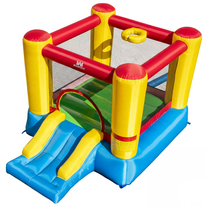 Inflatable Bounce House with Basketball Rim and 370W Blower