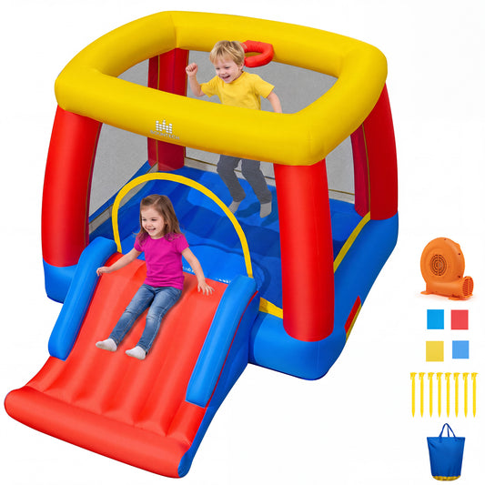 Inflatable Bounce House for Toddlers with 380W Blower Indoor Outdoor Blow Up Jumping Castle