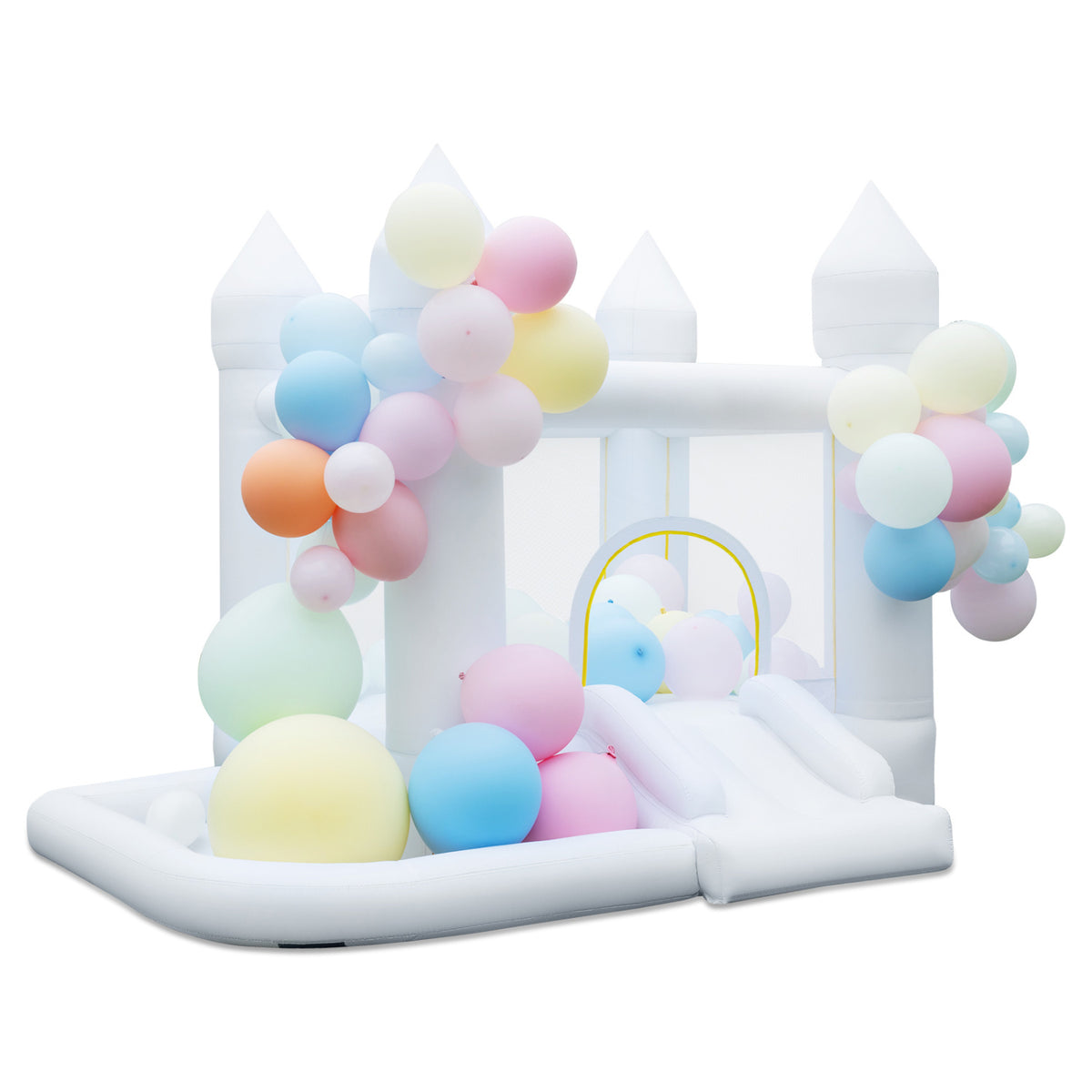 Inflatable Bounce House with Jumping Area and Basketball Hoop for Wedding Party