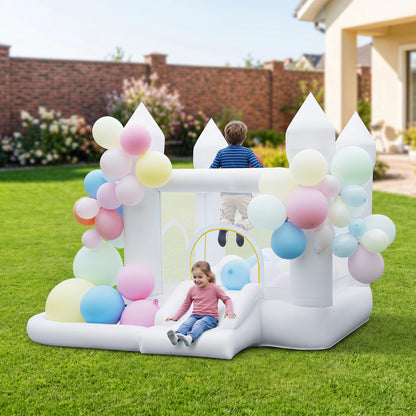 Inflatable Bounce House with Jumping Area and Basketball Hoop for Wedding Party