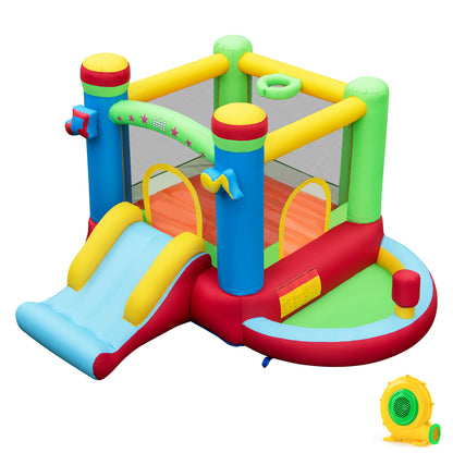 Inflatable Bounce House Kids Music-Themed Castle with 550 Blower
