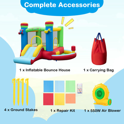 Inflatable Bounce House Kids Music-Themed Castle with 550 Blower