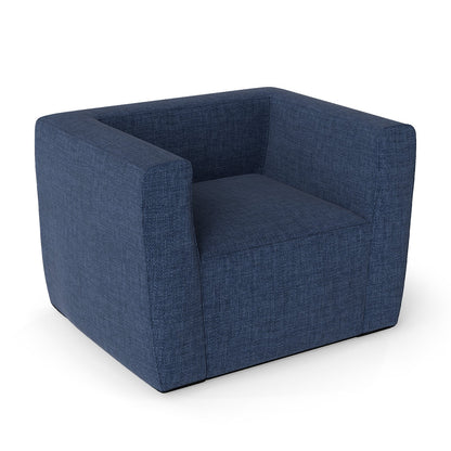 Inflatable Sofa with Detachable Cover and Wide Armrests-Blue