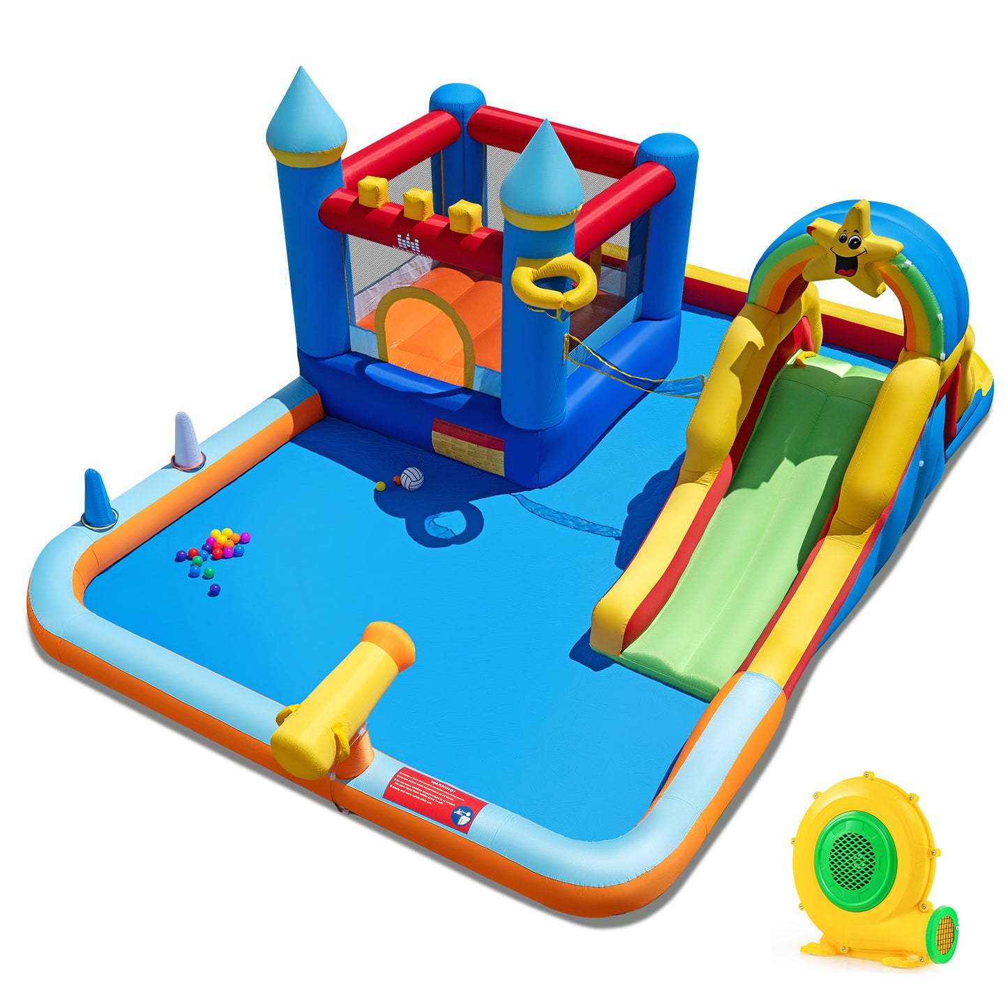 Inflatable Water Slide Park Bouncy Castle with Climbing Wall with Blower