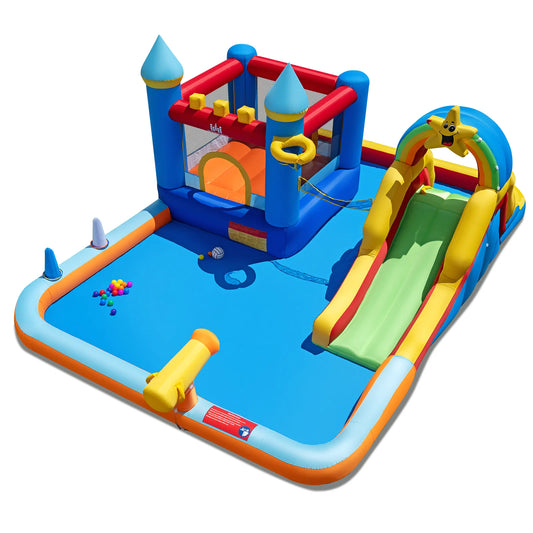 Inflatable water slide park with climbing wall and splash pool, outdoor water toy for kids by Wilsons Home Store