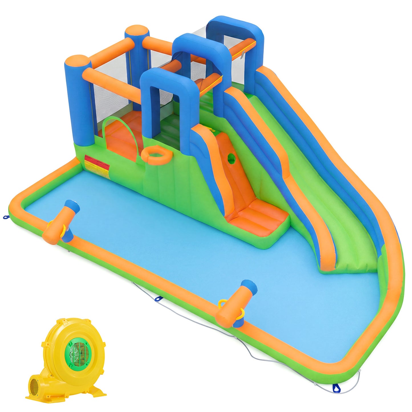 Inflatable water slide park with splash pool, 780W blower, outdoor toy for yard fun, by Direct by Wilsons Home Store