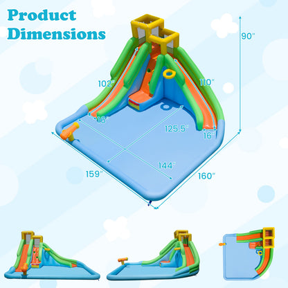 Inflatable Water Slide for Kids with Double Slides and 680W Blower