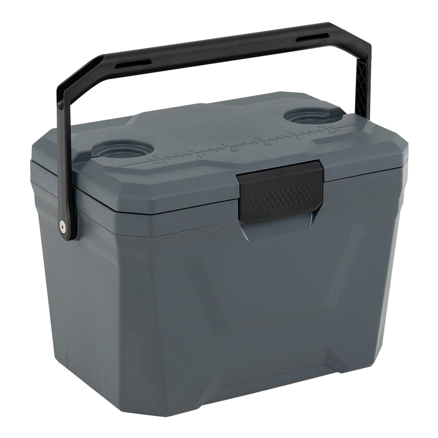 Insulated Portable Cooler Hard Shell Ice Chest with 2 Cup Holders-Blue