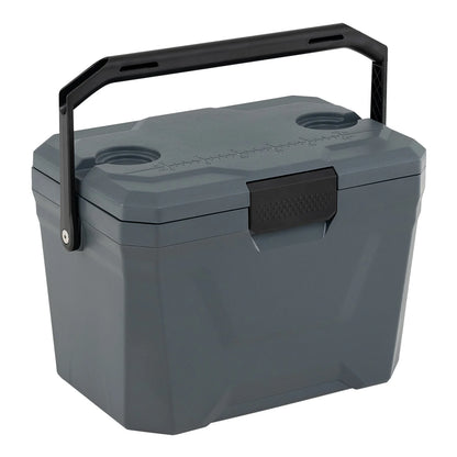 Insulated Portable Cooler Hard Shell Ice Chest with 2 Cup Holders-Blue