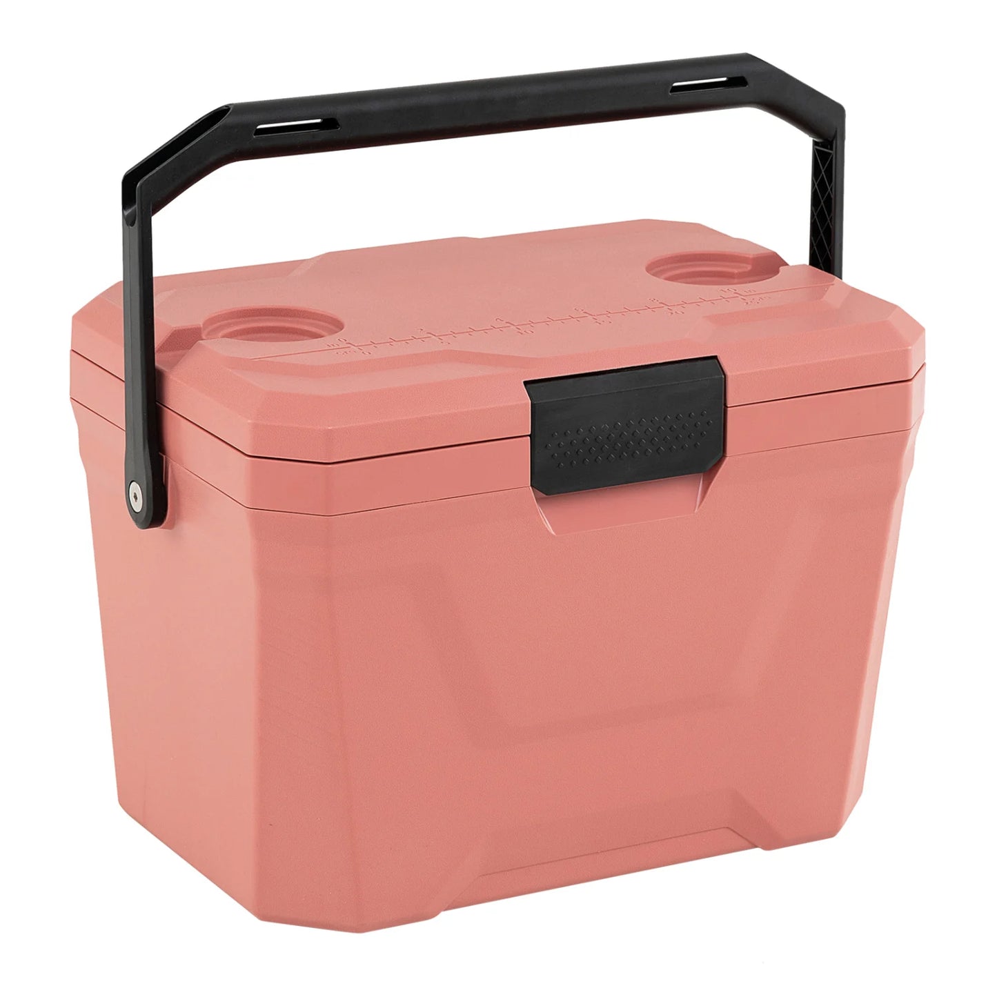 Insulated Portable Cooler Hard Shell Ice Chest with 2 Cup Holders-Blue