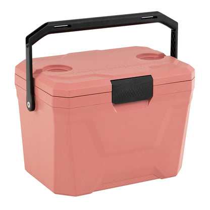 Insulated Portable Cooler Hard Shell Ice Chest with 2 Cup Holders-Blue