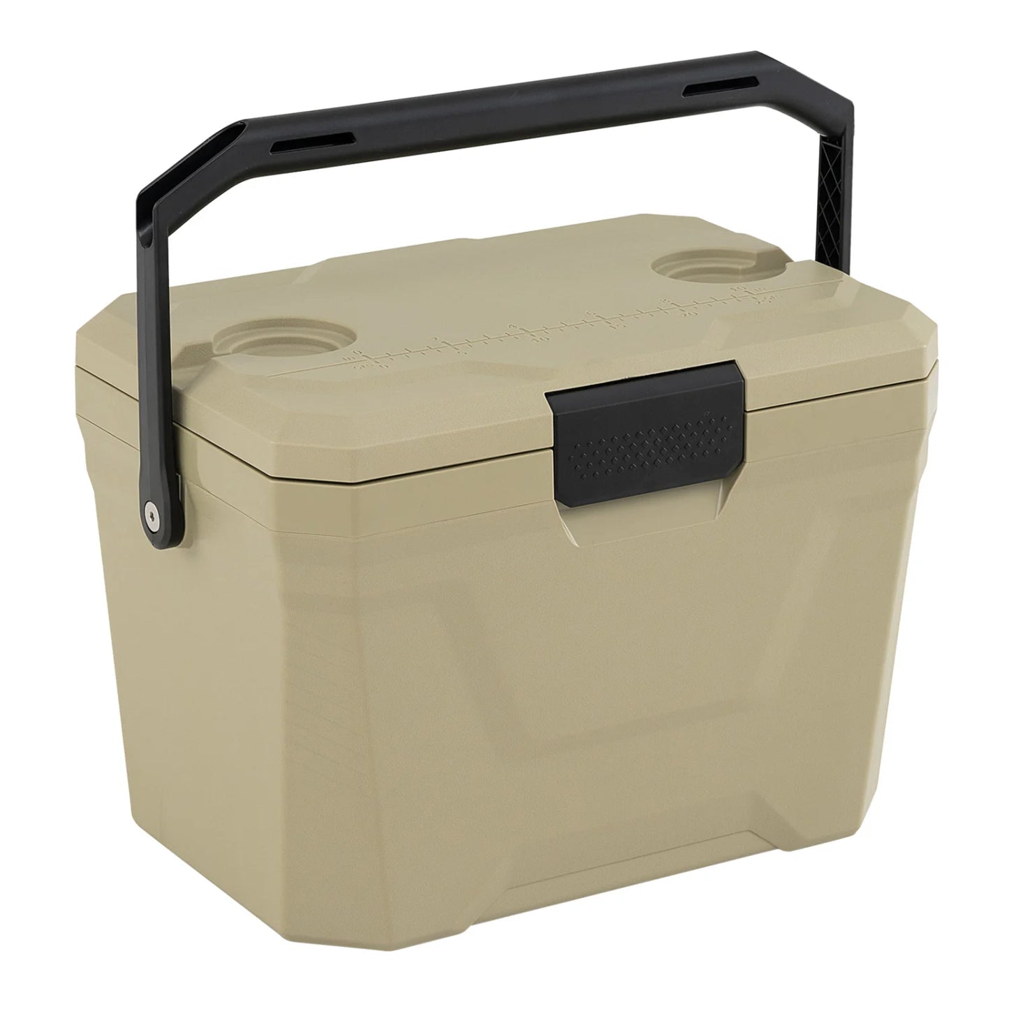 Insulated Portable Cooler Hard Shell Ice Chest with 2 Cup Holders-Blue