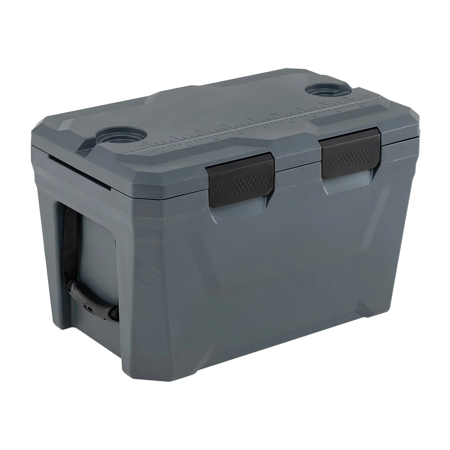 Insulated Portable Cooler Hard Shell Ice Chest with 2 Cup Holders Bottle Opener and Drain Plug-Blue