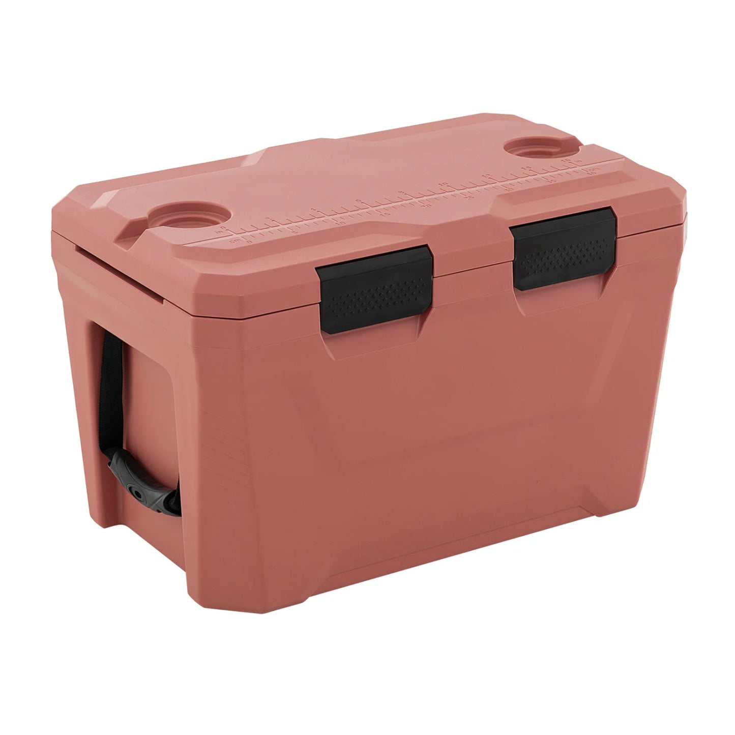 Insulated Portable Cooler Hard Shell Ice Chest with 2 Cup Holders Bottle Opener and Drain Plug-Blue