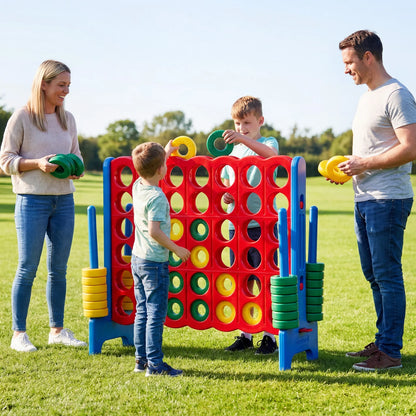 Jumbo 4-to-Score Game Set for Kids and Adults 3.5FT Tall by 4FT Wide Oversized Family Fun Game-Black
