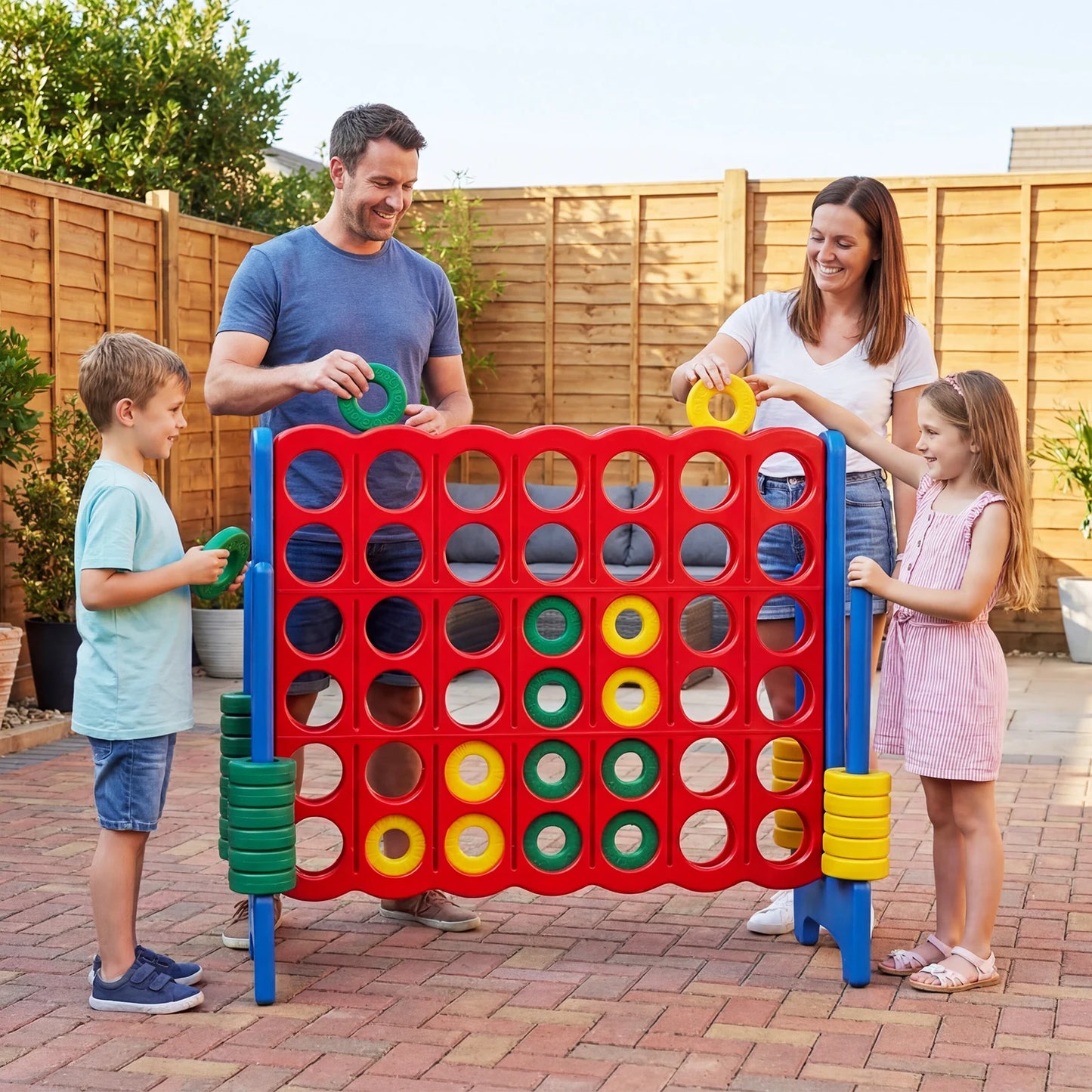 Jumbo 4-to-Score Game Set for Kids and Adults 3.5FT Tall by 4FT Wide Oversized Family Fun Game-Black