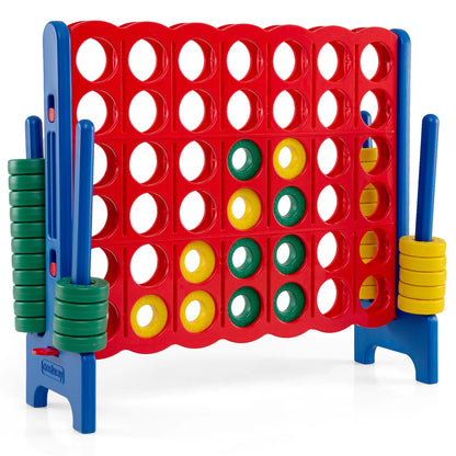 Jumbo 4-to-Score Game Set for Kids and Adults 3.5FT Tall by 4FT Wide Oversized Family Fun Game-Black